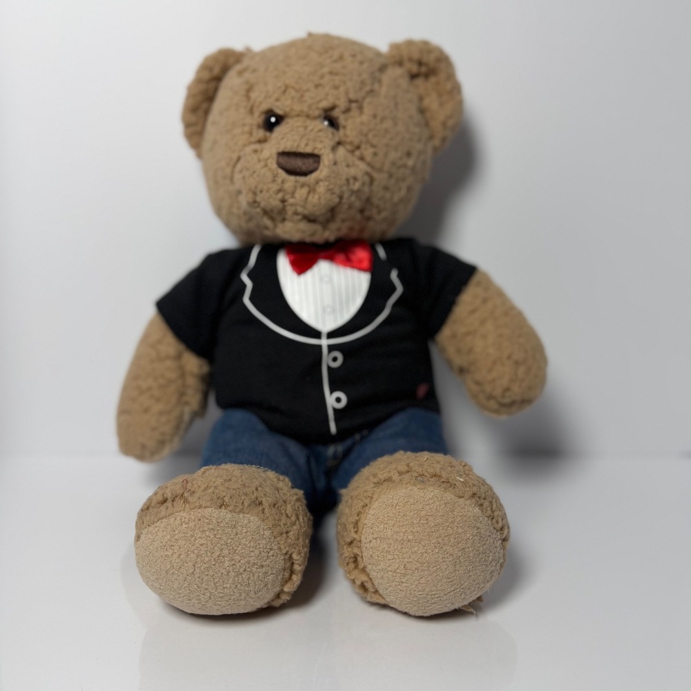 Build A Bear Workshop Brown Teddy Bear Tuxedo Outfit Jeans Shoes & Extra Shirt